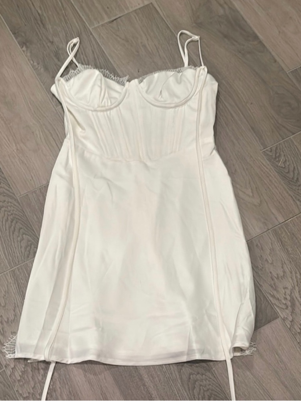Women's Ivory Slip Dress with Built-In Bust Support